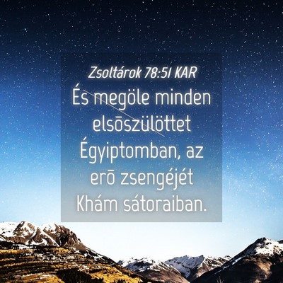 Picture 04 - Zsoltárok 78:51 KAR - És megöle minden elsõszülöttet Égyiptomban, - Bible Verse Picture