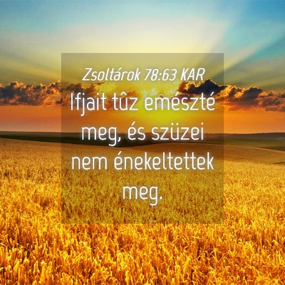 Picture 04 - Zsoltárok 78:63 KAR - Ifjait tûz emészté meg, és szüzei nem - Bible Verse Picture