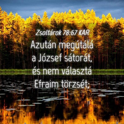 Picture 04 - Zsoltárok 78:67 KAR - Azután megútálá a József sátorát, és nem - Bible Verse Picture