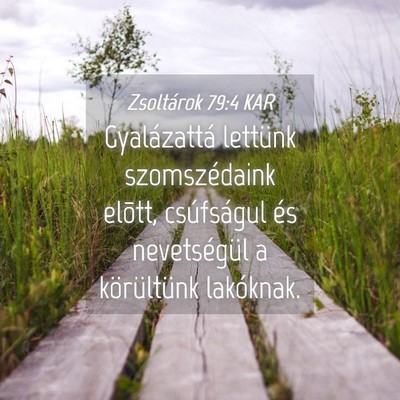 Picture 04 - Zsoltárok 79:4 KAR - Gyalázattá lettünk szomszédaink elõtt, - Bible Verse Picture