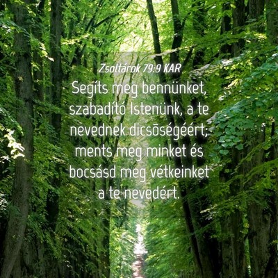 Picture 04 - Zsoltárok 79:9 KAR - Segíts meg bennünket, szabadító Istenünk, a - Bible Verse Picture