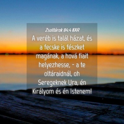 Picture 04 - Zsoltárok 84:4 KAR - A veréb is talál házat, és a fecske is - Bible Verse Picture