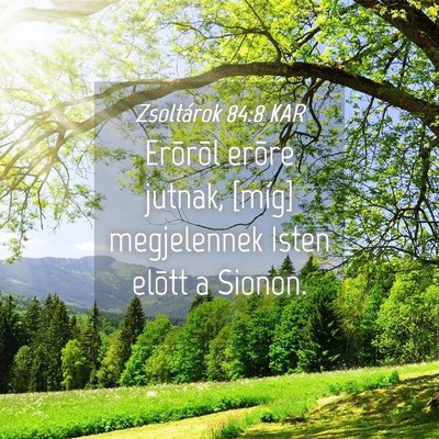 Picture 04 - Zsoltárok 84:8 KAR - Erõrõl erõre jutnak, [míg] megjelennek Isten - Bible Verse Picture