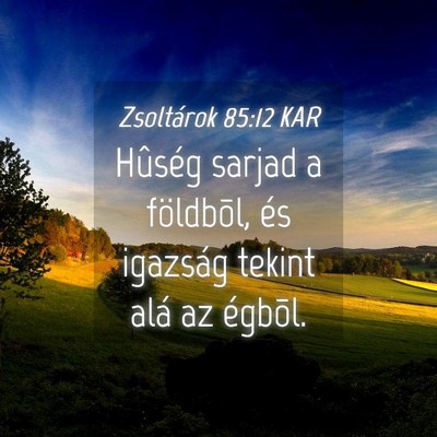 Picture 04 - Zsoltárok 85:12 KAR - Hûség sarjad a földbõl, és igazság tekint - Bible Verse Picture