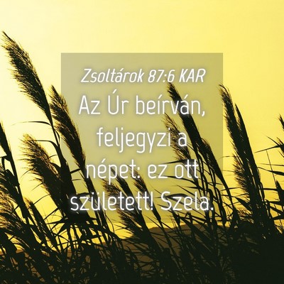 Picture 04 - Zsoltárok 87:6 KAR - Az Úr beírván, feljegyzi a népet: ez ott - Bible Verse Picture