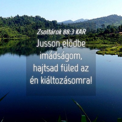 Picture 04 - Zsoltárok 88:3 KAR - Jusson elõdbe imádságom, hajtsad füled az én - Bible Verse Picture