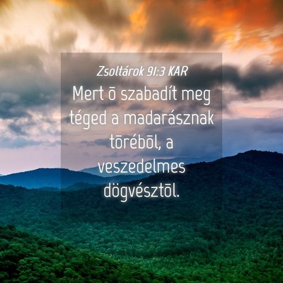 Picture 04 - Zsoltárok 91:3 KAR - Mert õ szabadít meg téged a madarásznak - Bible Verse Picture