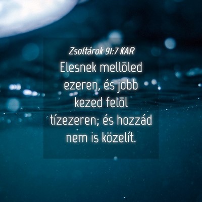 Picture 04 - Zsoltárok 91:7 KAR - Elesnek mellõled ezeren, és jobb kezed felõl - Bible Verse Picture