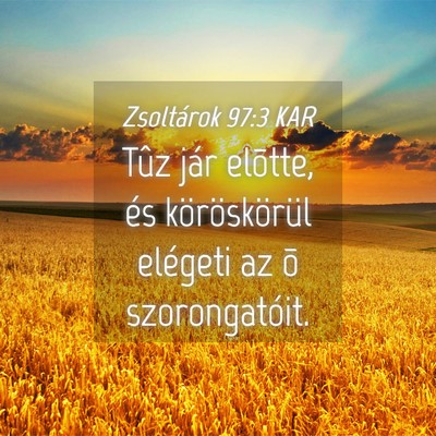 Picture 04 - Zsoltárok 97:3 KAR - Tûz jár elõtte, és köröskörül elégeti az - Bible Verse Picture