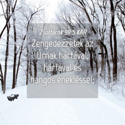 Picture 04 - Zsoltárok 98:5 KAR - Zengedezzetek az Úrnak hárfával, hárfával - Bible Verse Picture