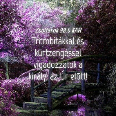 Picture 04 - Zsoltárok 98:6 KAR - Trombitákkal és kürtzengéssel vígadozzatok a - Bible Verse Picture