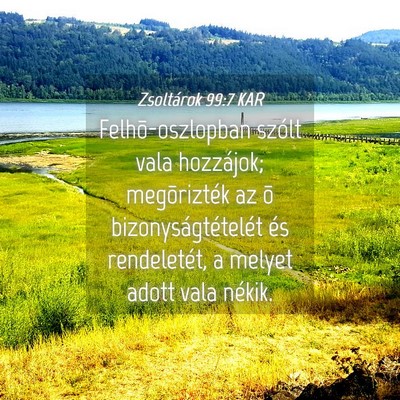 Picture 04 - Zsoltárok 99:7 KAR - Felhõ-oszlopban szólt vala hozzájok; - Bible Verse Picture