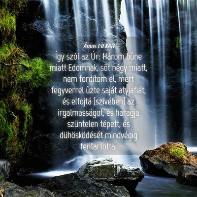 Picture 04 - Ámos 1:11 KAR - Így szól az Úr: Három bûne miatt Edomnak, - Bible Verse Picture