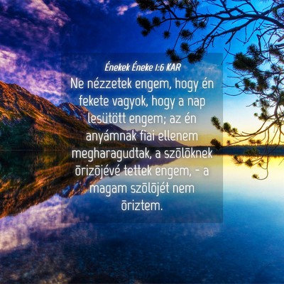 Picture 04 - Énekek Éneke 1:6 KAR - Ne nézzetek engem, hogy én fekete vagyok, hogy - Bible Verse Picture