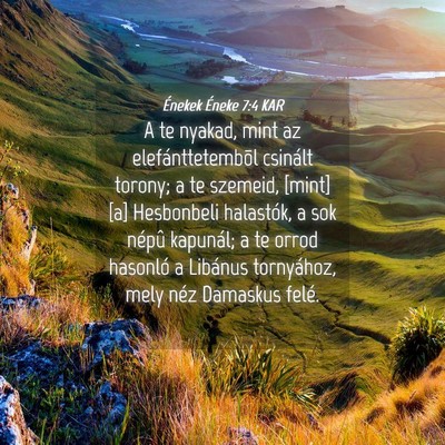 Picture 04 - Énekek Éneke 7:4 KAR - A te nyakad, mint az elefánttetembõl csinált - Bible Verse Picture