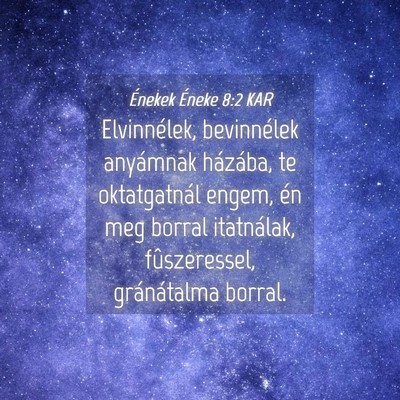 Picture 04 - Énekek Éneke 8:2 KAR - Elvinnélek, bevinnélek anyámnak házába, te - Bible Verse Picture