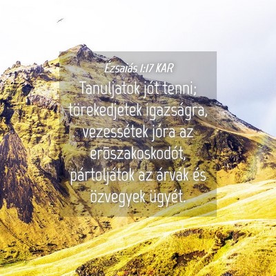 Picture 04 - Ézsaiás 1:17 KAR - Tanuljatok jót tenni; törekedjetek igazságra, - Bible Verse Picture