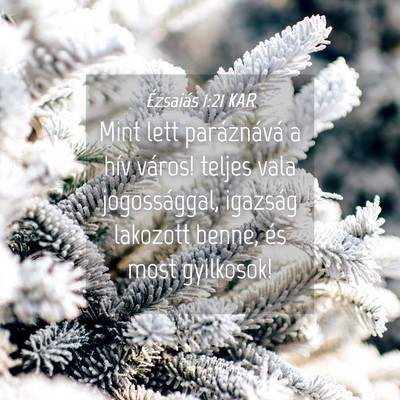 Picture 04 - Ézsaiás 1:21 KAR - Mint lett paráznává a hív város! teljes vala - Bible Verse Picture