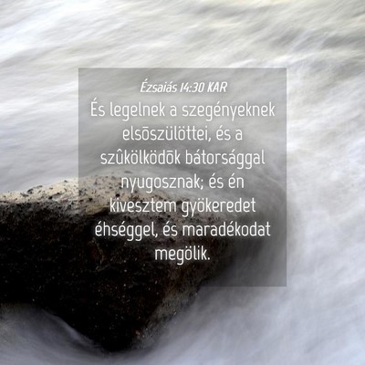 Picture 04 - Ézsaiás 14:30 KAR - És legelnek a szegényeknek elsõszülöttei, - Bible Verse Picture