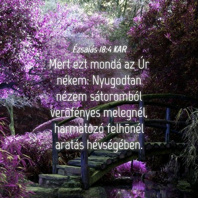 Picture 04 - Ézsaiás 18:4 KAR - Mert ezt mondá az Úr nékem: Nyugodtan nézem - Bible Verse Picture