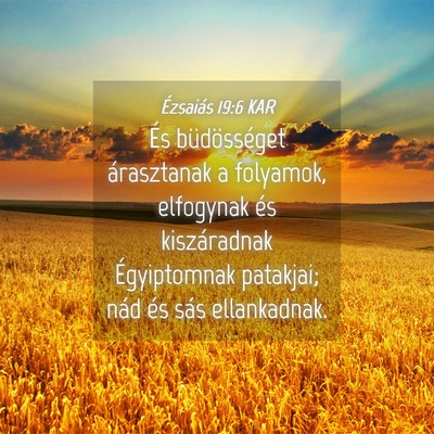 Picture 04 - Ézsaiás 19:6 KAR - És büdösséget árasztanak a folyamok, - Bible Verse Picture