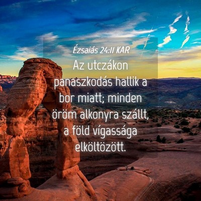 Picture 04 - Ézsaiás 24:11 KAR - Az utczákon panaszkodás hallik a bor miatt; - Bible Verse Picture