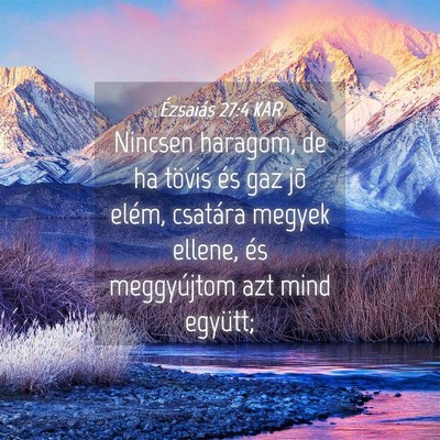 Picture 04 - Ézsaiás 27:4 KAR - Nincsen haragom, de ha tövis és gaz jõ elém, - Bible Verse Picture