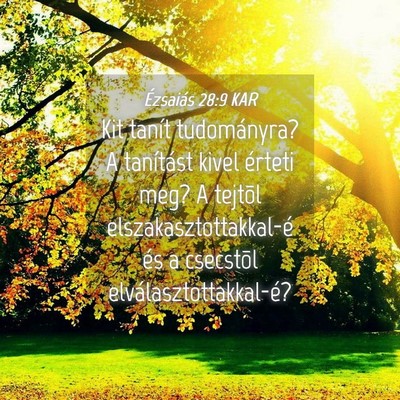 Picture 04 - Ézsaiás 28:9 KAR - Kit tanít tudományra? A tanítást kivel - Bible Verse Picture