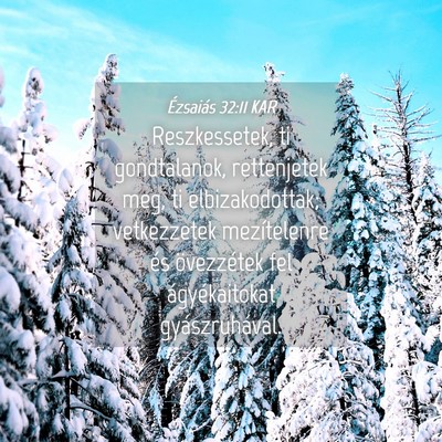Picture 04 - Ézsaiás 32:11 KAR - Reszkessetek, ti gondtalanok, rettenjetek meg, ti - Bible Verse Picture