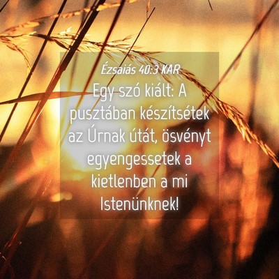 Picture 04 - Ézsaiás 40:3 KAR - Egy szó kiált: A pusztában készítsétek az - Bible Verse Picture