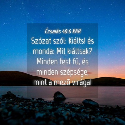 Picture 04 - Ézsaiás 40:6 KAR - Szózat szól: Kiálts! és monda: Mit kiáltsak? - Bible Verse Picture
