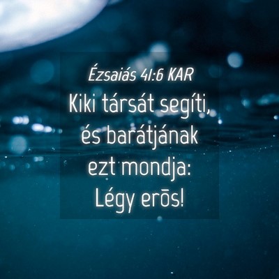 Picture 04 - Ézsaiás 41:6 KAR - Kiki társát segíti, és barátjának ezt - Bible Verse Picture