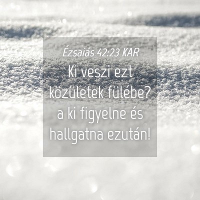 Picture 04 - Ézsaiás 42:23 KAR - Ki veszi ezt közületek fülébe? a ki figyelne - Bible Verse Picture