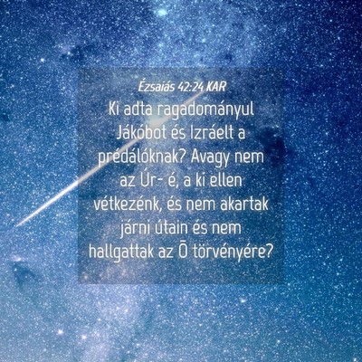 Picture 04 - Ézsaiás 42:24 KAR - Ki adta ragadományul Jákóbot és Izráelt a - Bible Verse Picture
