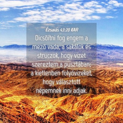 Picture 04 - Ézsaiás 43:20 KAR - Dicsõítni fog engem a mezõ vada, a sakálok - Bible Verse Picture