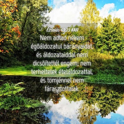 Picture 04 - Ézsaiás 43:23 KAR - Nem adtad nékem égõáldozatul bárányaidat, - Bible Verse Picture