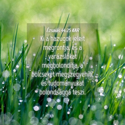 Picture 04 - Ézsaiás 44:25 KAR - Ki a hazugok jeleit megrontja, és a - Bible Verse Picture