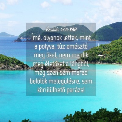 Picture 04 - Ézsaiás 47:14 KAR - Ímé, olyanok lettek, mint a polyva, tûz - Bible Verse Picture