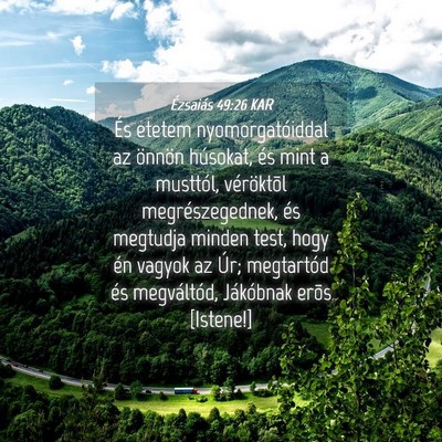 Picture 04 - Ézsaiás 49:26 KAR - És etetem nyomorgatóiddal az önnön húsokat, - Bible Verse Picture