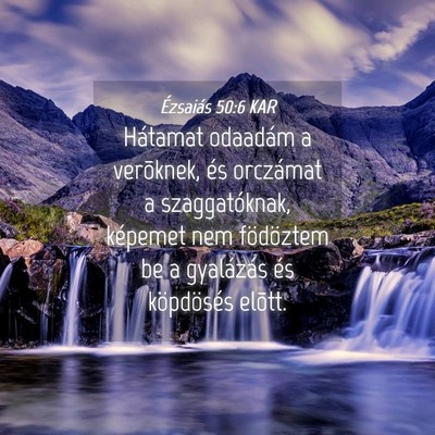 Picture 04 - Ézsaiás 50:6 KAR - Hátamat odaadám a verõknek, és orczámat a - Bible Verse Picture