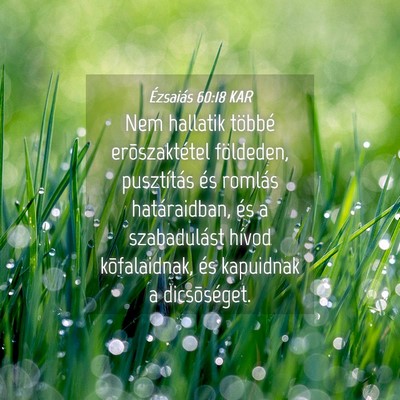 Picture 04 - Ézsaiás 60:18 KAR - Nem hallatik többé erõszaktétel földeden, - Bible Verse Picture