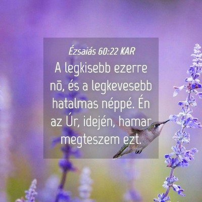 Picture 04 - Ézsaiás 60:22 KAR - A legkisebb ezerre nõ, és a legkevesebb - Bible Verse Picture