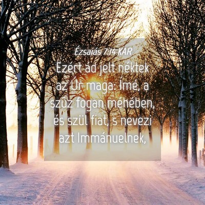 Picture 04 - Ézsaiás 7:14 KAR - Ezért ád jelt néktek az Úr maga: Ímé, a - Bible Verse Picture