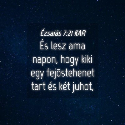 Picture 04 - Ézsaiás 7:21 KAR - És lesz ama napon, hogy kiki egy fejõstehenet - Bible Verse Picture