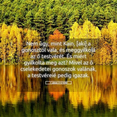 Picture 05 - 1 János 3:12 KAR - Nem úgy, mint Kain, [aki] a gonosztól vala, és - Bible Verse Picture