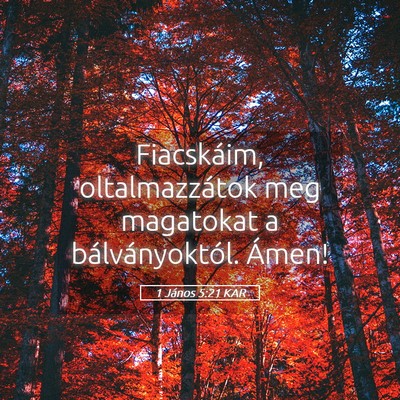 Picture 05 - 1 János 5:21 KAR - Fiacskáim, oltalmazzátok meg magatokat a - Bible Verse Picture