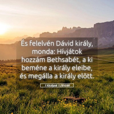 Picture 05 - 1 Királyok 1:28 KAR - És felelvén Dávid király, monda: Hívjátok - Bible Verse Picture