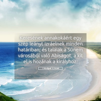 Picture 05 - 1 Királyok 1:3 KAR - Keresének annakokáért egy szép leányt - Bible Verse Picture