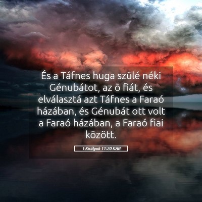 Picture 05 - 1 Királyok 11:20 KAR - És a Táfnes huga szülé néki Génubátot, az - Bible Verse Picture