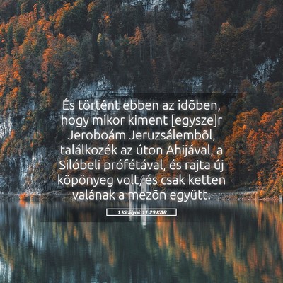 Picture 05 - 1 Királyok 11:29 KAR - És történt ebben az idõben, hogy mikor kiment - Bible Verse Picture